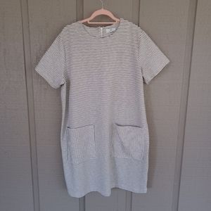Jasper J Conran Striped Dress Plus Size 20 Short Sleeve Front Pockets Women